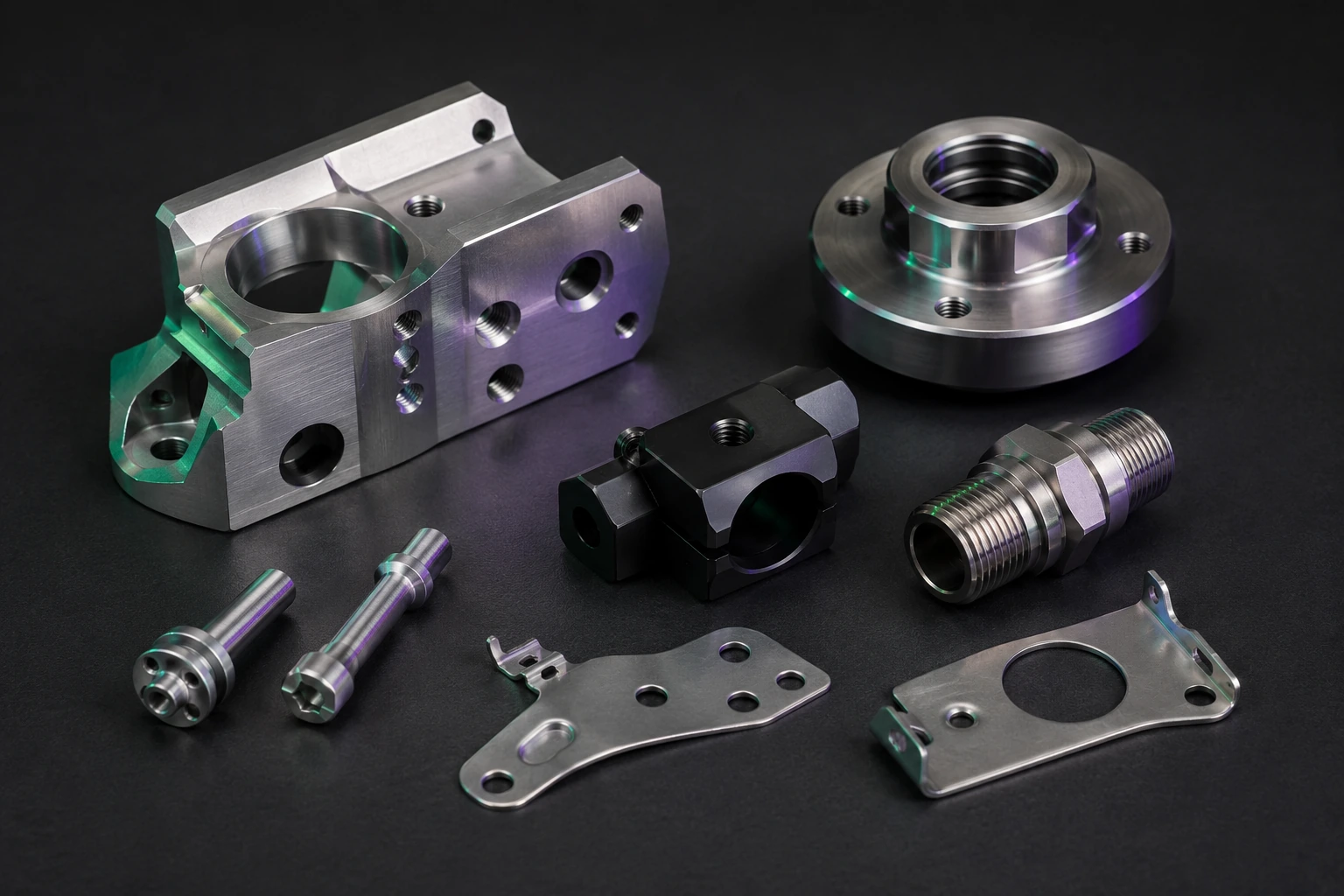 Representative precision-machined and formed custom components